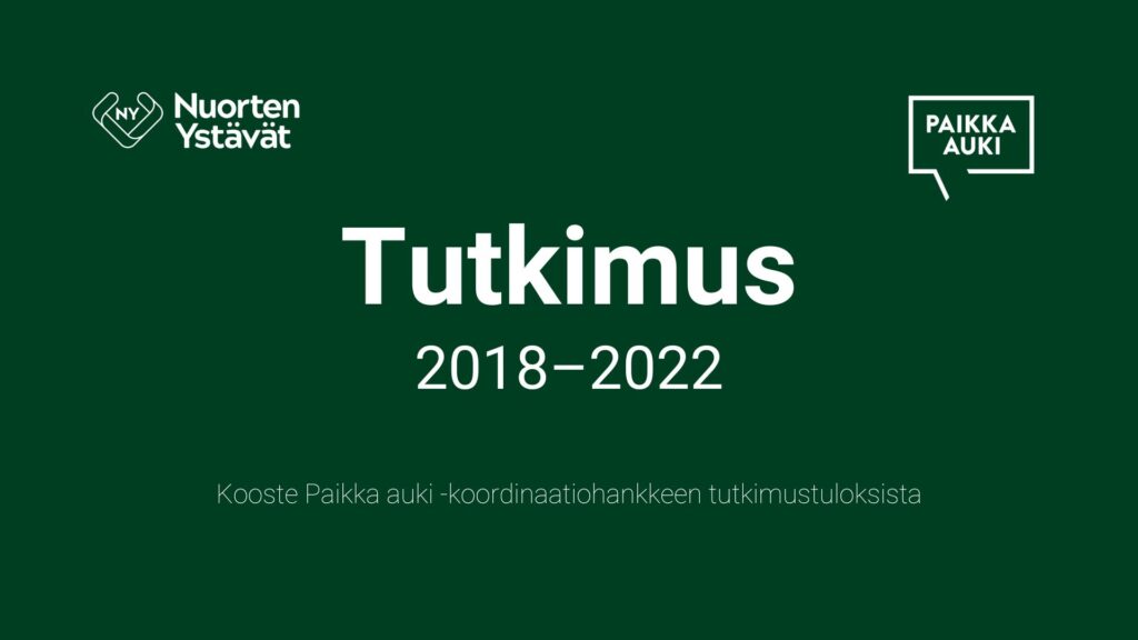 Vihreällä pohjalla valkoinen teksti tutkimus 2018-2022